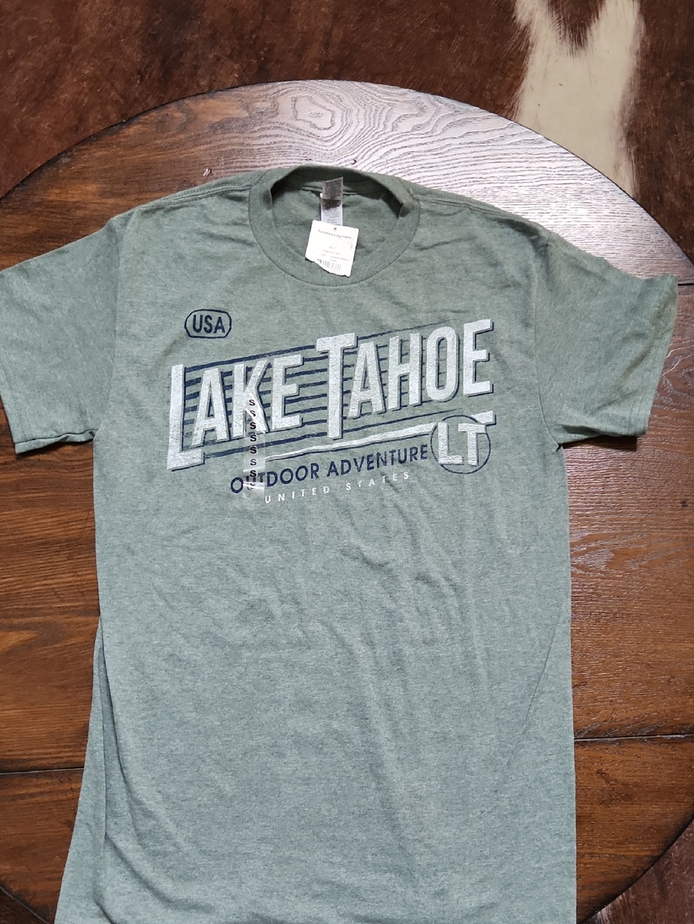 Lake Tahoe Short Sleeve Graphic Tee - Olive Green